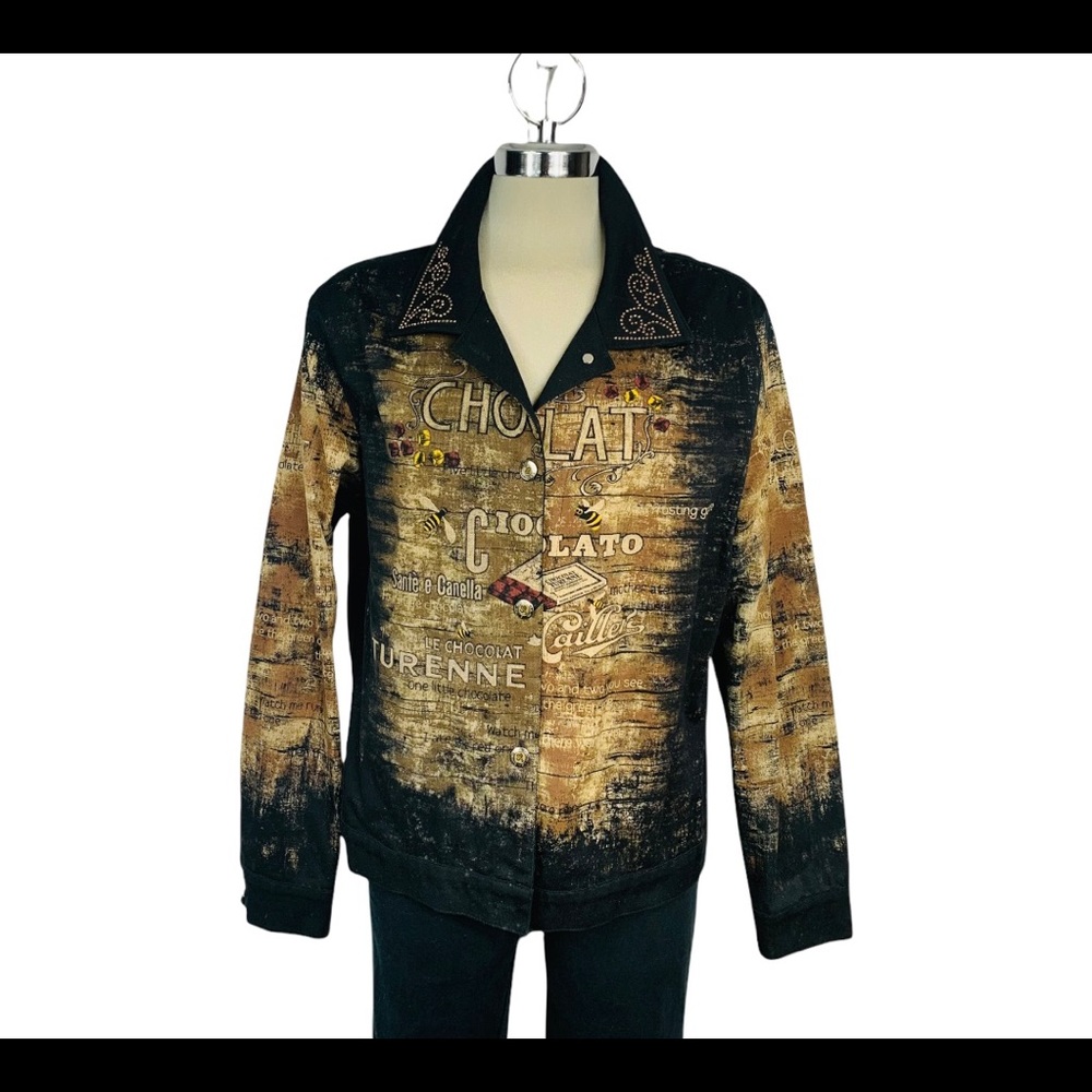 Chocolate , brown and black embellished jacket